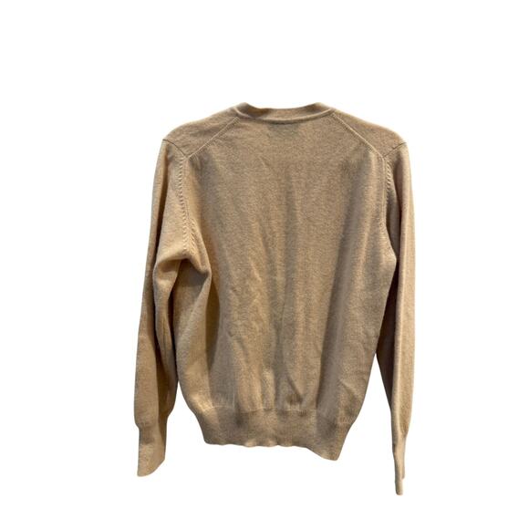 Snow Lotus vintage vneck cream colored cardigan sweater - Picture 5 of 8